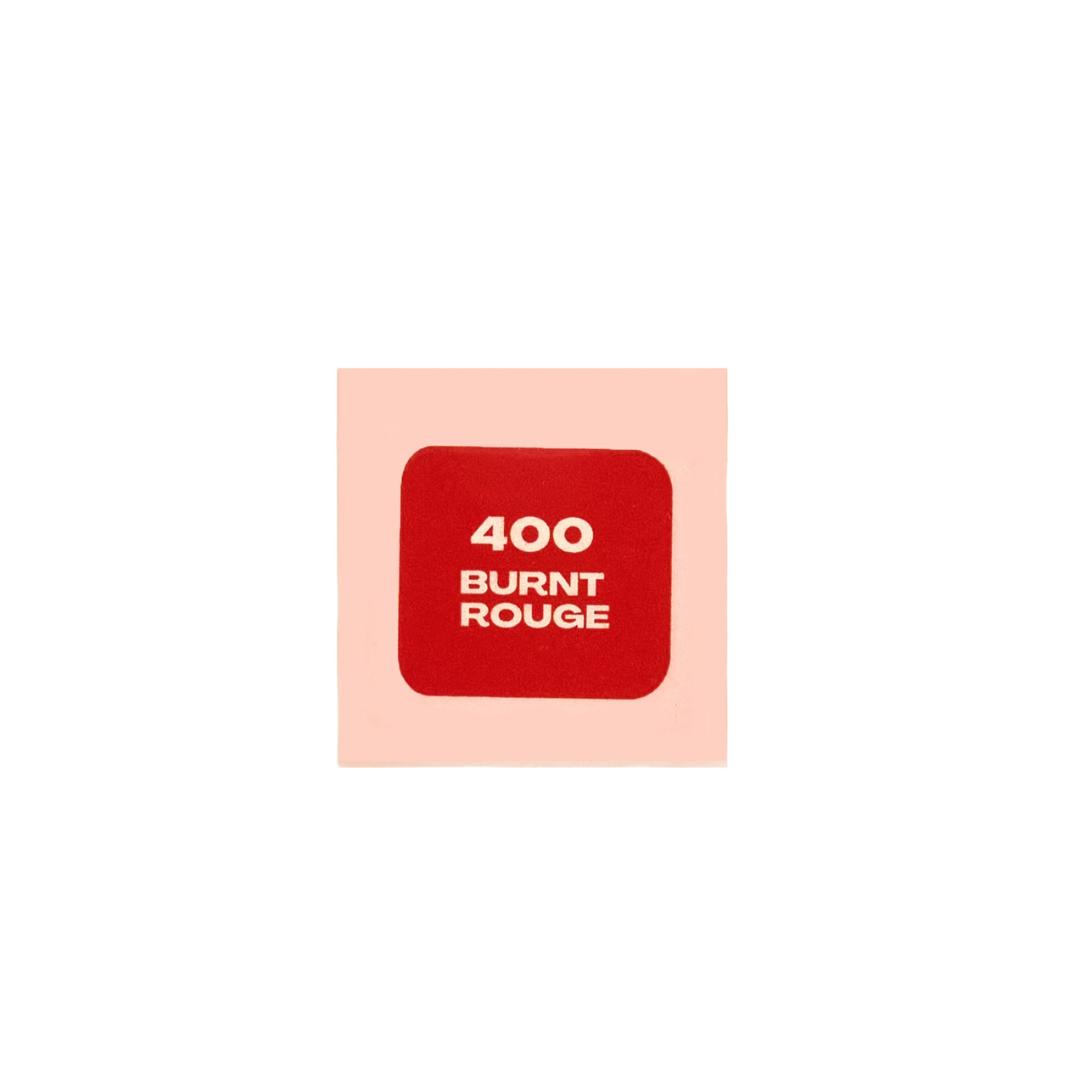 MY-M-ADVANCE 400 Burnt Rouge' on a red square against a beige background