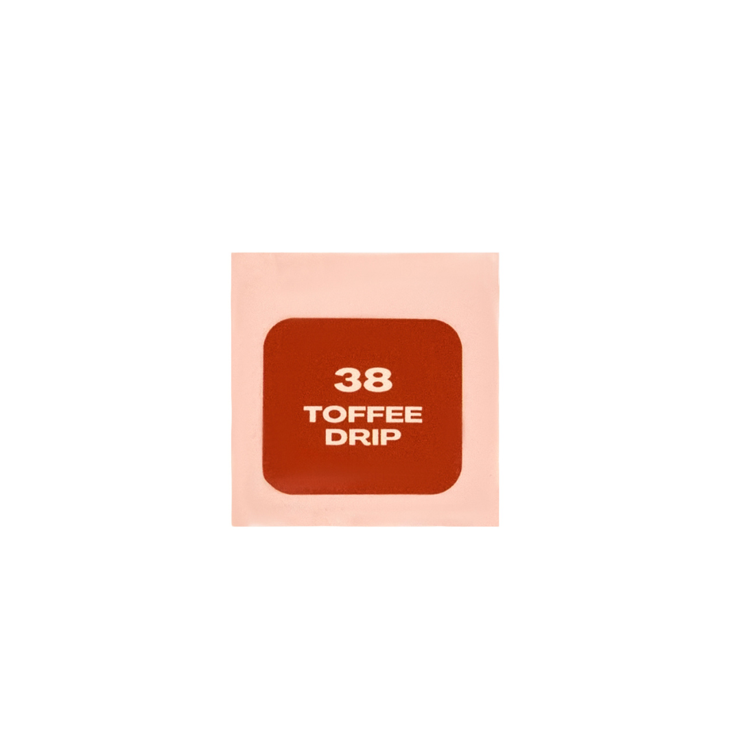 MY-M-ADVANCE Square chocolate bar with '38 Toffee Drip' text