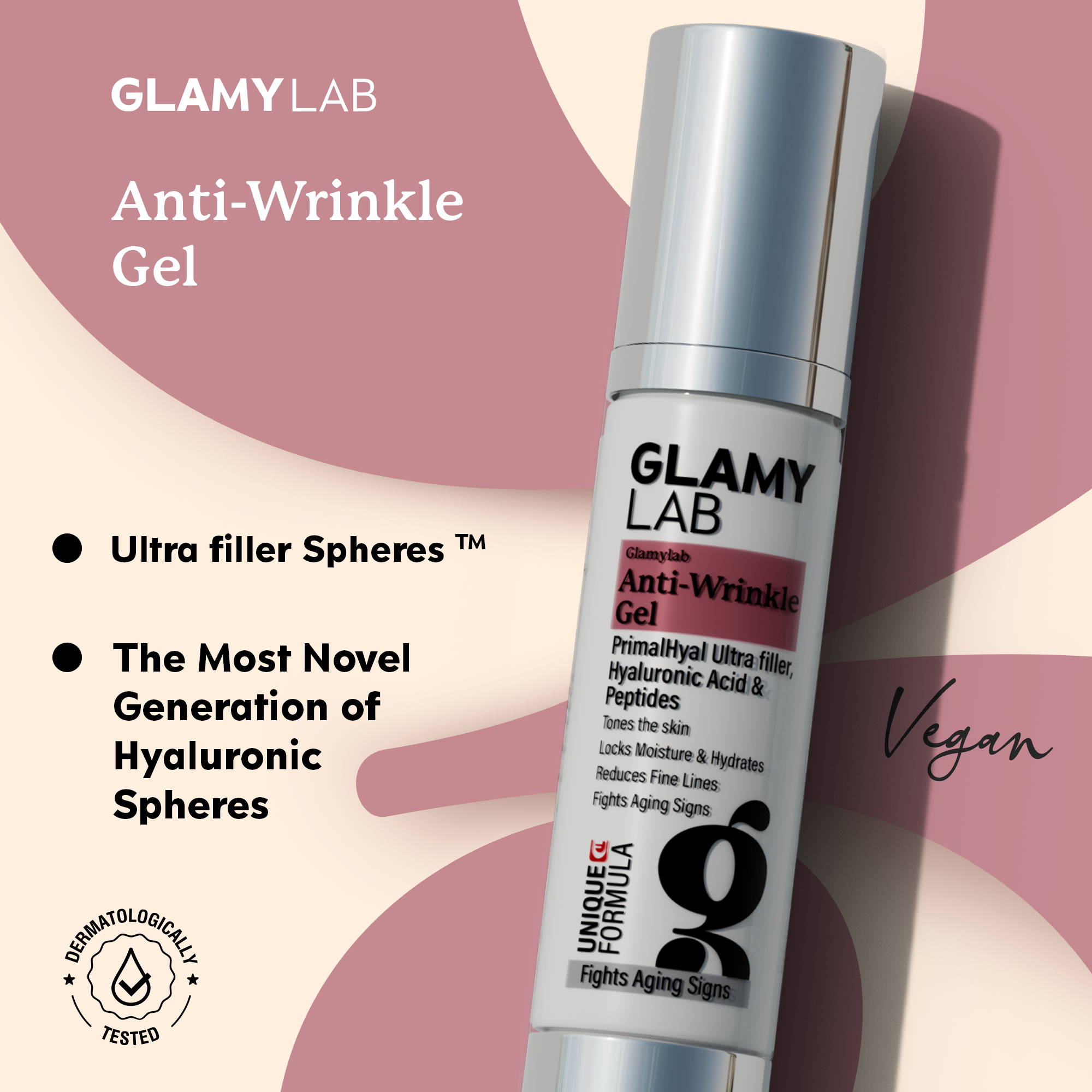 GLAMY LAB Anti-Wrinkle Gel bottle with product details.
