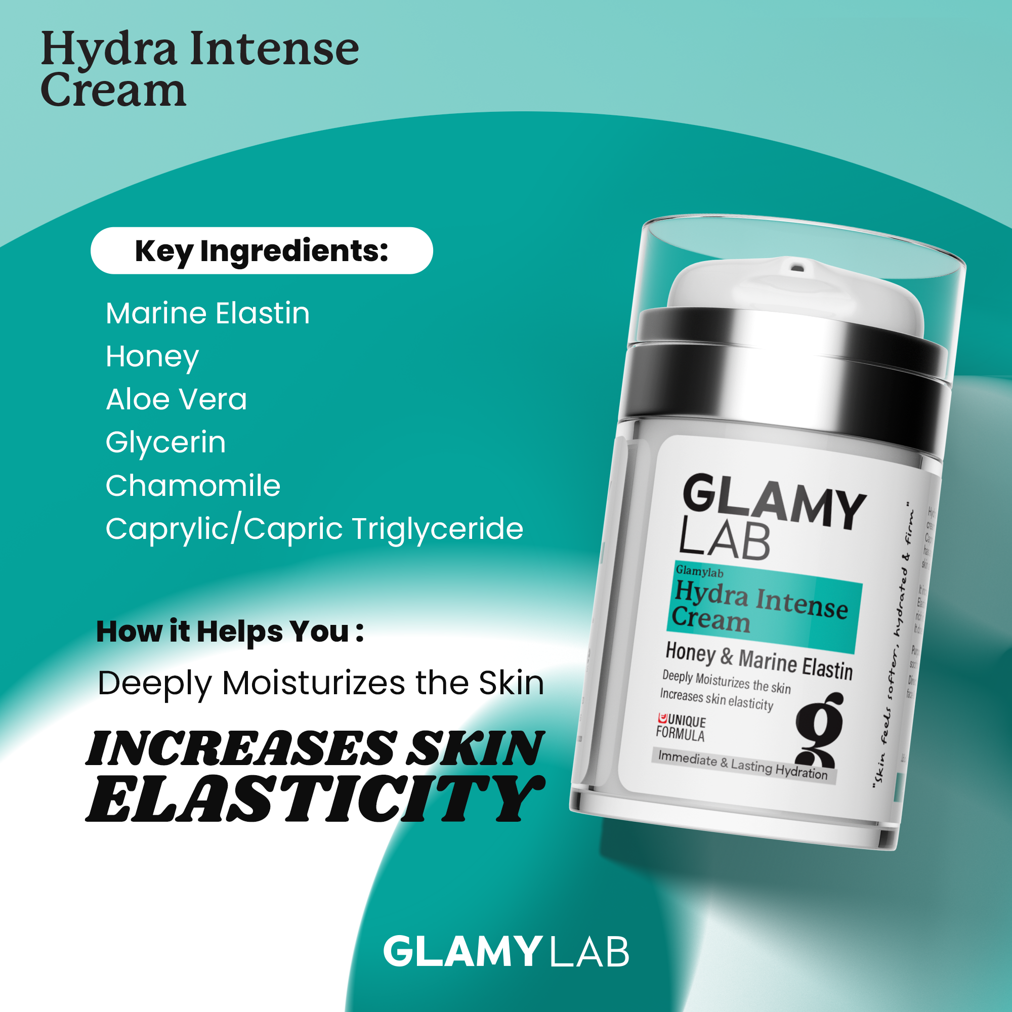 Glamy Lab Hydra Intense Cream with key ingredients and benefits