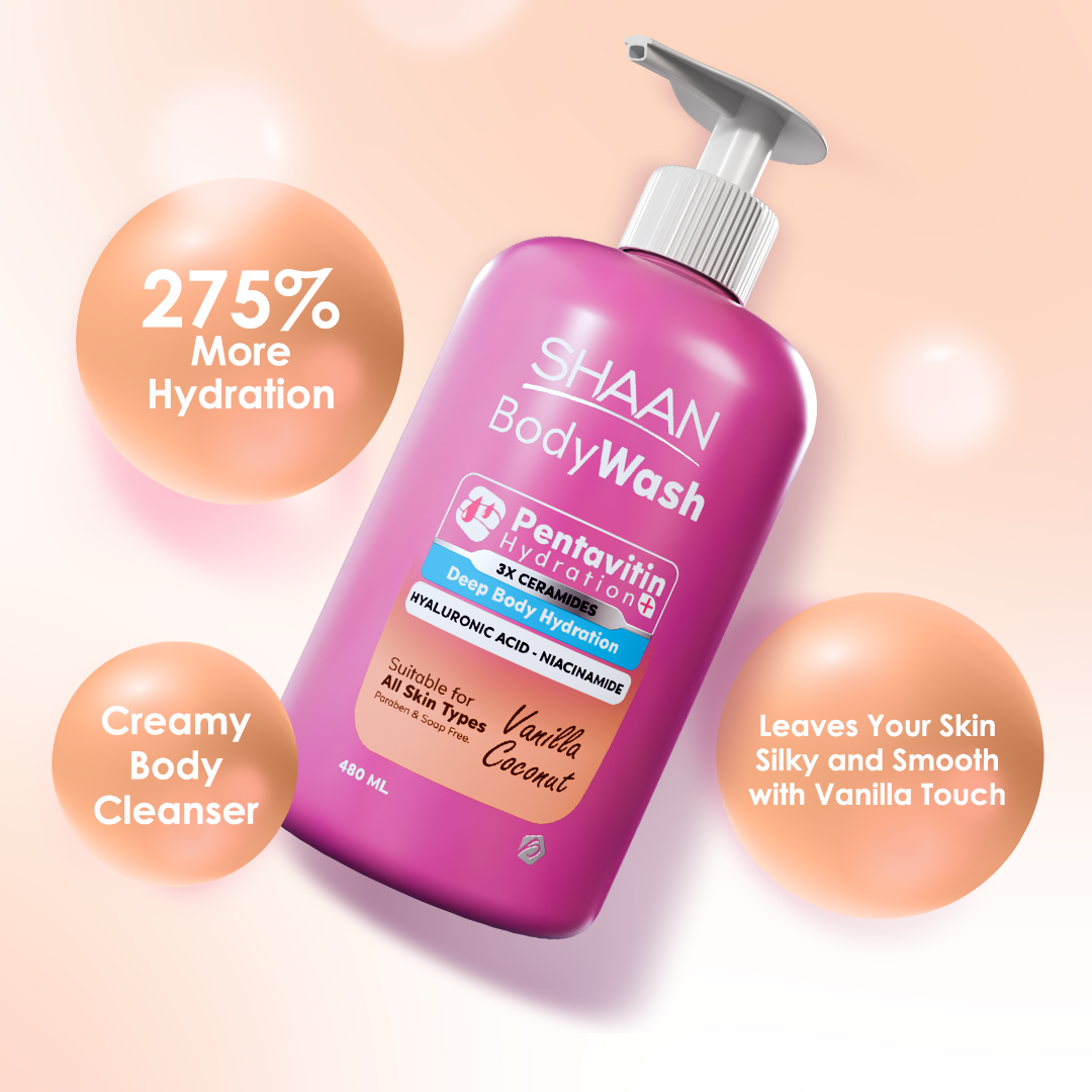 Shaan Body Wash bottle with product features