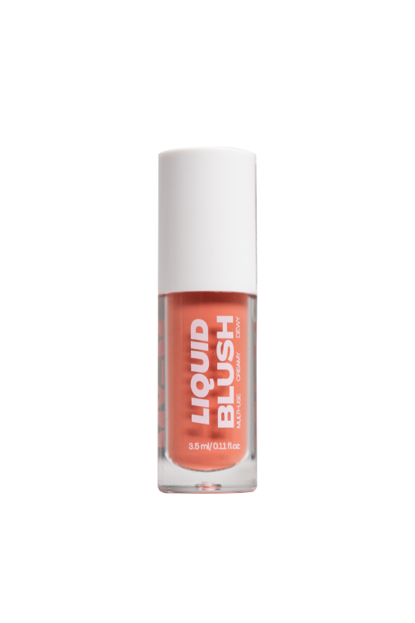 Liquid blush bottle with white cap