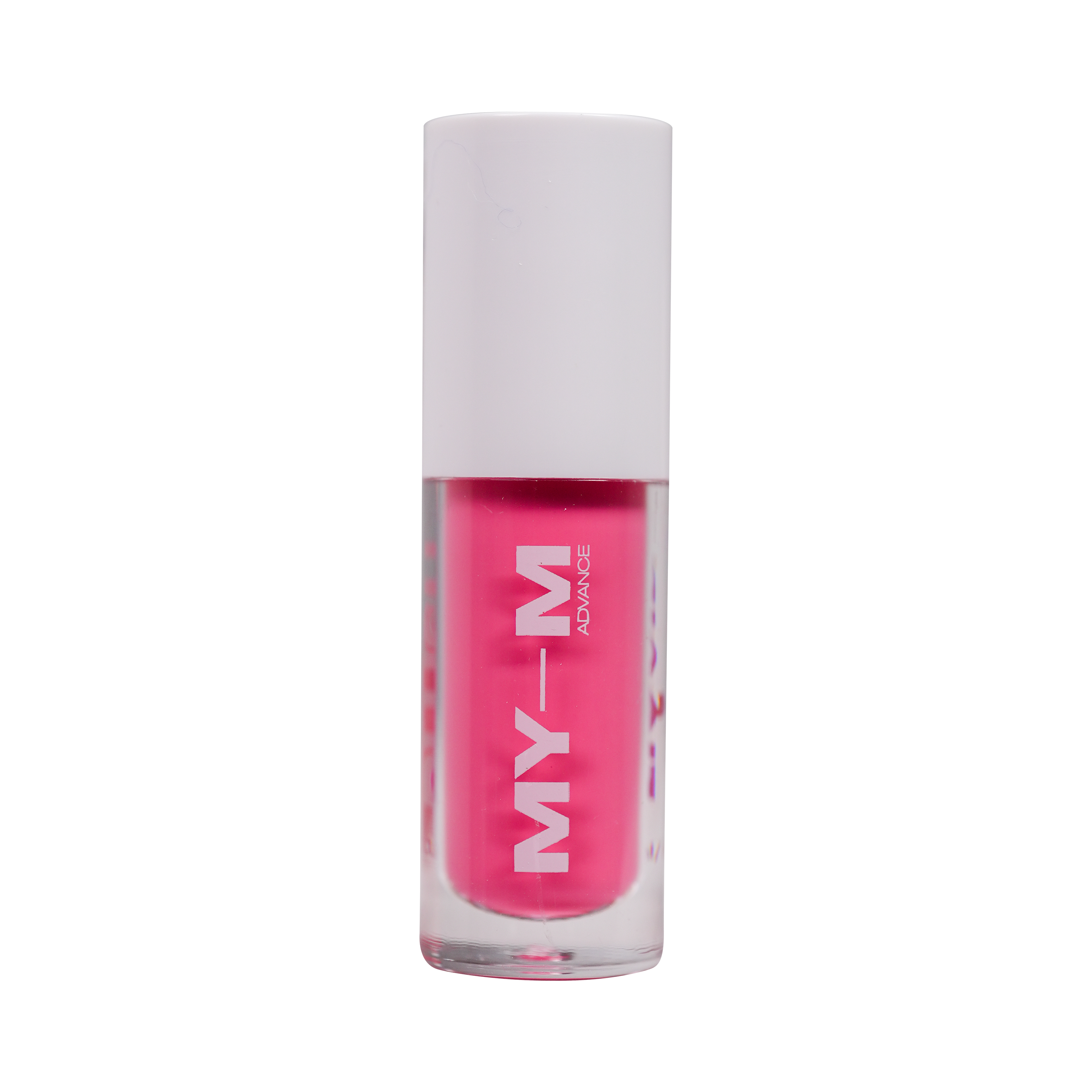 Pink lip gloss bottle with white cap