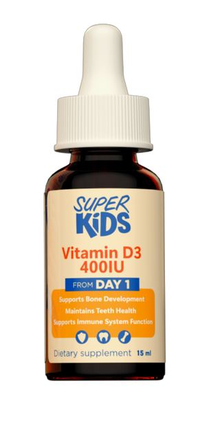 Super Kids Vitamin D3 400IU dropper bottle 