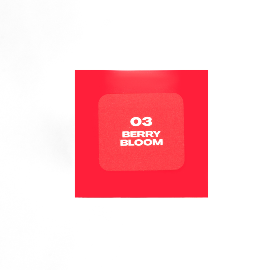 MY-M-ADVANCE Red square with '03 Berry Bloom'