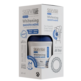 Packaging of StarVille Roll-on Antiperspirant Whitening Smooth Move 60ml