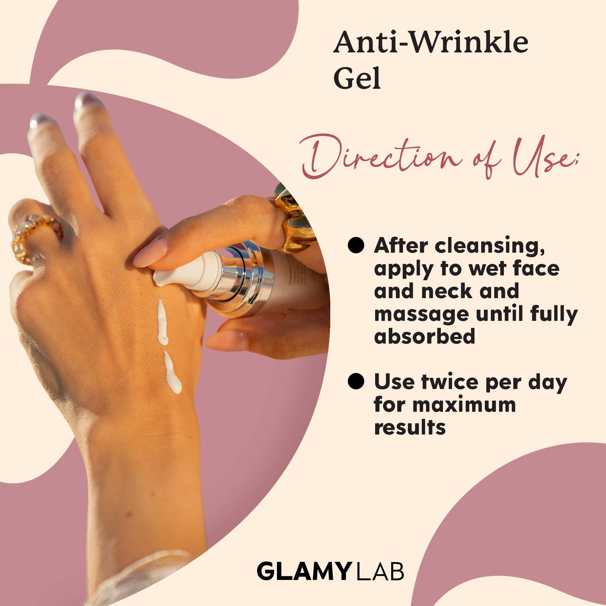 GLAMY LAB Anti-wrinkle gel  with the direction of use