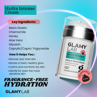 GLAMY LAB Hydra Intense Cream with key ingredients and benefits