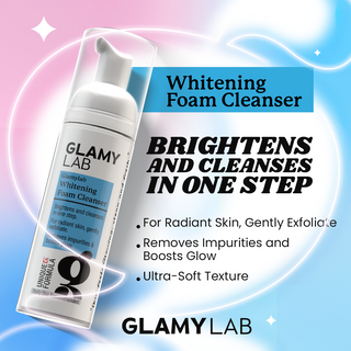 Glamy Lab Whitening Foam Cleanser with product details 