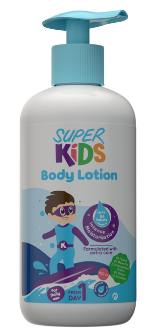 Super Kids body lotion bottle with pump 