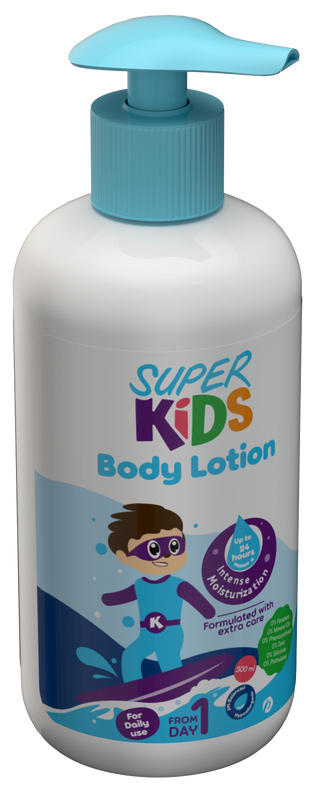 Super Kids body lotion bottle with pump 