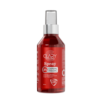 Clary Red spray bottle with silver nozzle 