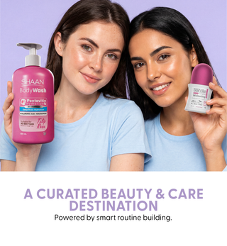 Shaan body wash tulip rose, and Starville roll-on light pink, 'a curated beauty & care destination.'