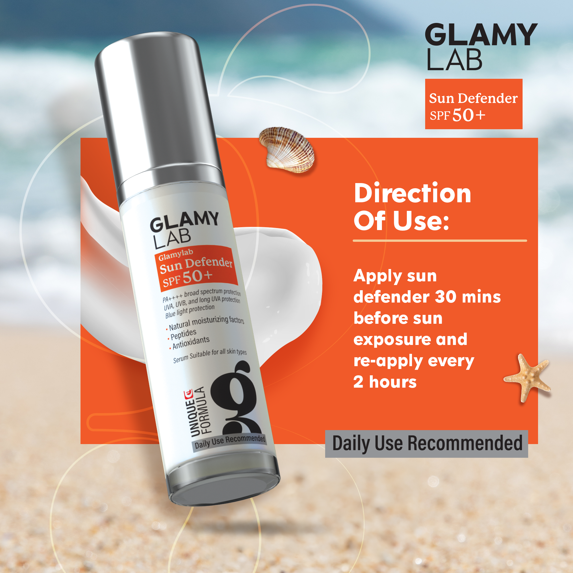 GLAMY LAB Sun Defender SPF 50+