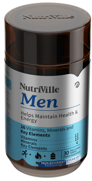NutriVille Men's multivitamin supplement bottle 