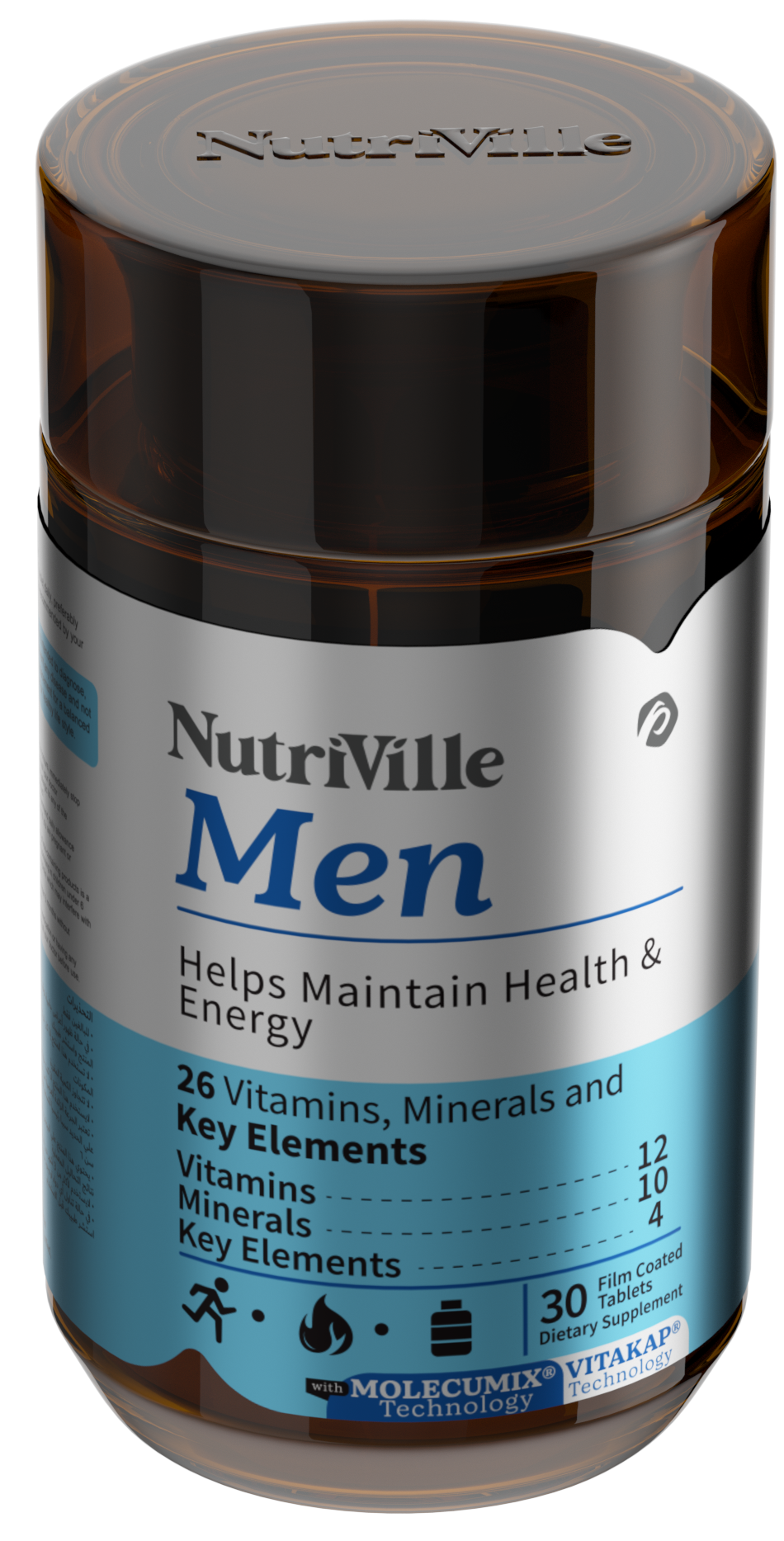 NutriVille Men's multivitamin supplement bottle 