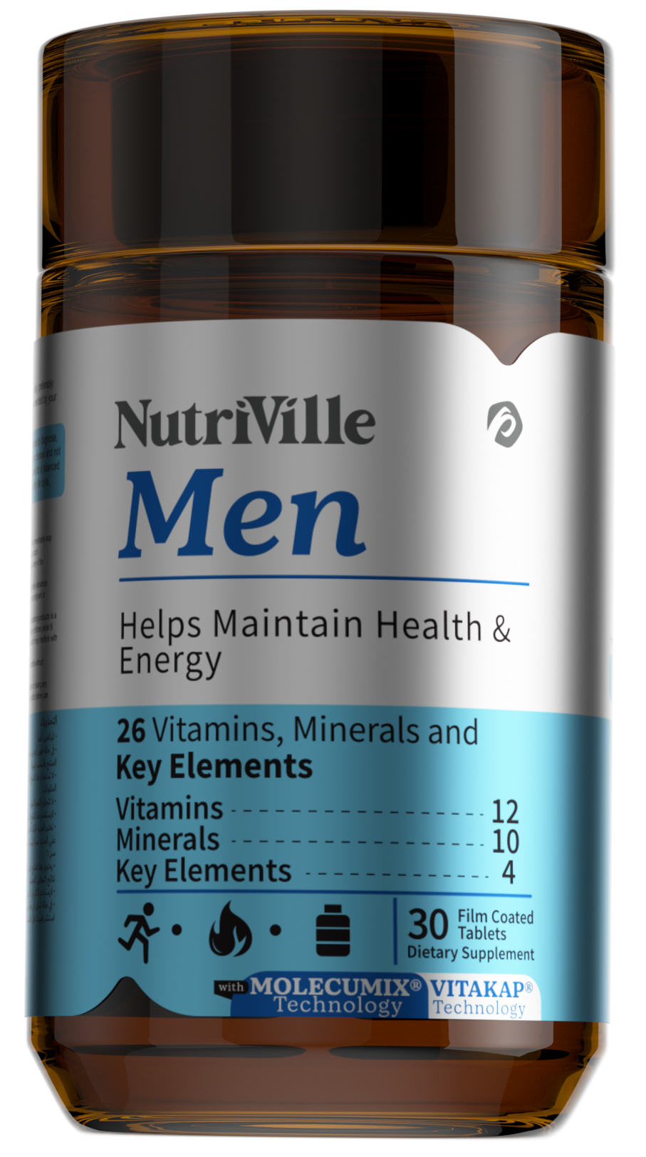 NutriVille Men's multivitamin supplement bottle 