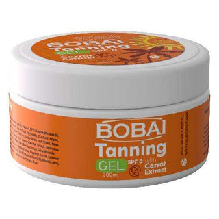 Bobai Tanning Gel with carrot extract, indicating SPF 0 protection 300 ml.