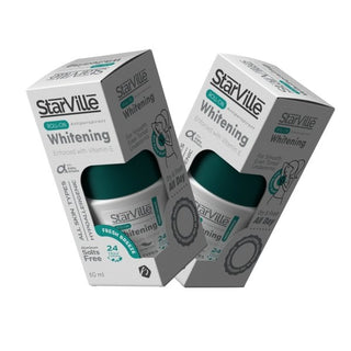 Two boxes of Starville Whitening Roll-On deodorant Fresh Breeze, each containing 60 ml of product.