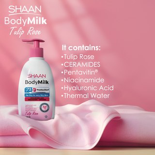SHAAN BodyMilk Tulip Rose with product details 