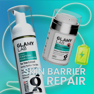 Two skincare products from Glamy Lab  with 'Skin Barrier Repair'.