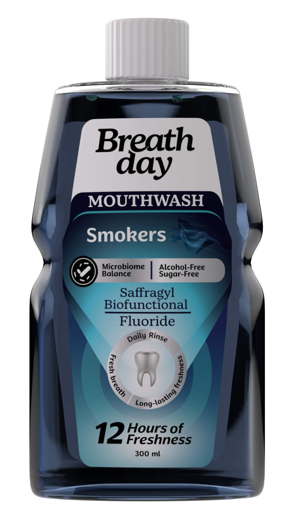 Bottle of Breath Day Smokers mouthwash 