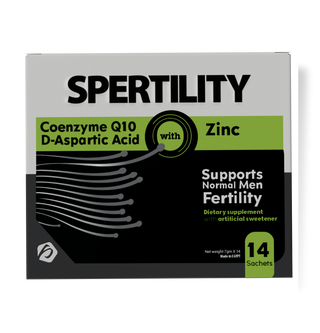 Spertility supplement package with text 