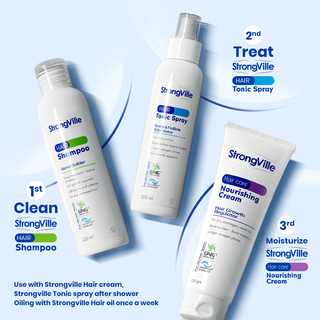 Three StrongVille hair care products 