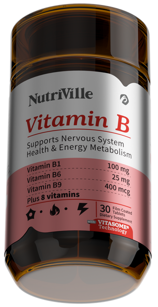 NutriVille Vitamin B supplement bottle 