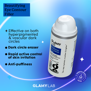 GLAMY LAB eye contour filler with product features 