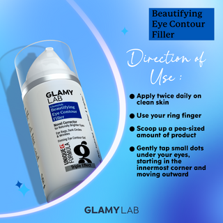 GLAMY LAB eye contour filler with usage instructions 