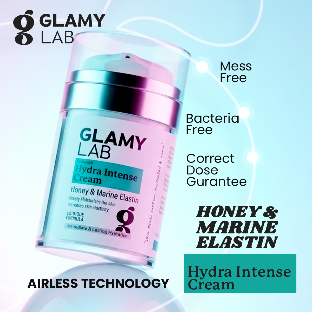 GLAMY LAB Hydra Intense Cream with product features 