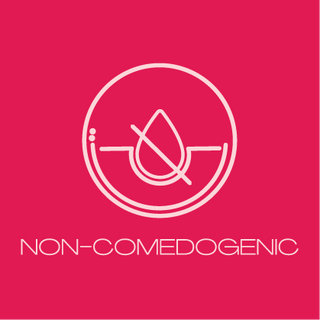 a droplet symbol, indicating 'non-comedogenic.'