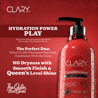 CLARY conditioner bottle with promotional text 